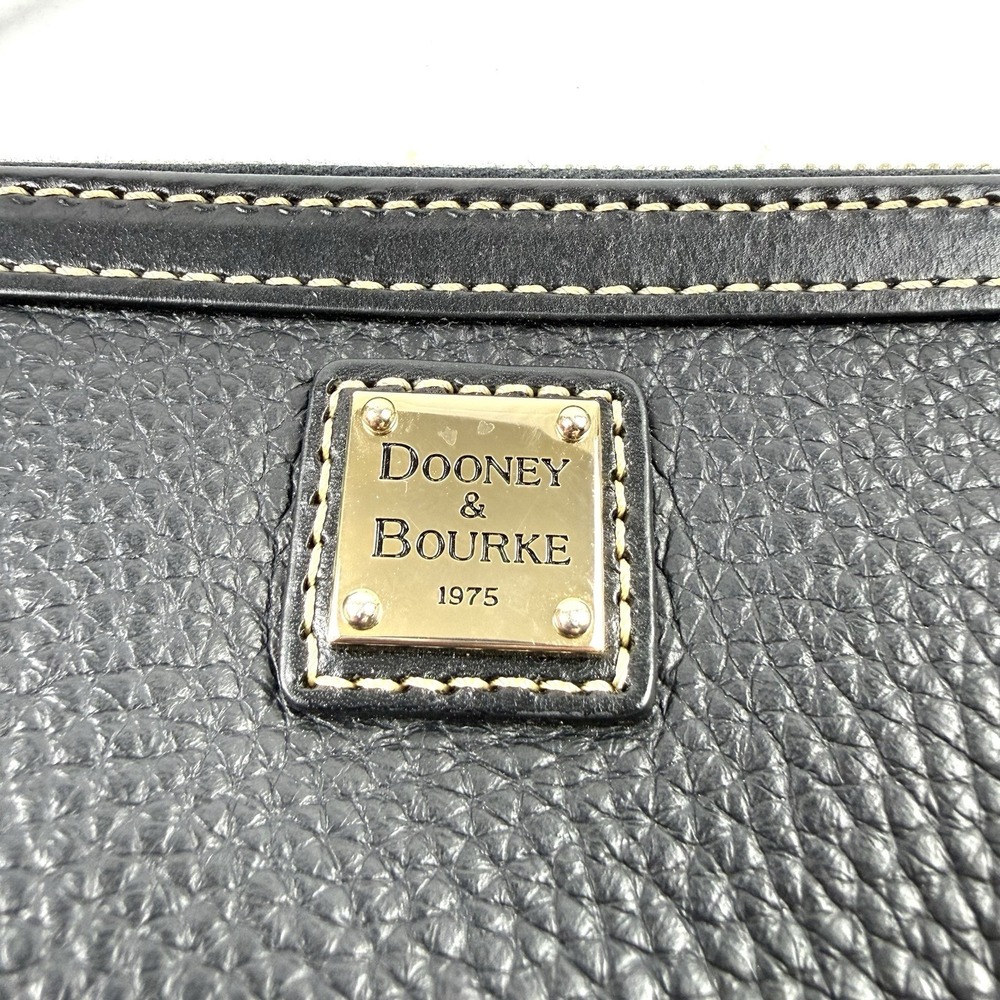 Dooney & Bourke Wristlet Black Pebbled Leather Clutch Preppy Red Interior NEW - Picture 2 of 6